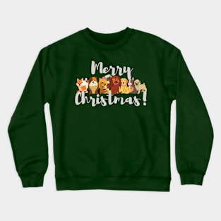 Merry Christmas with Dogs Crewneck Sweatshirt